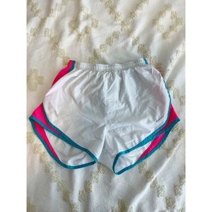 Nike White, Pink & Turquoise Dry Tempo Shorts